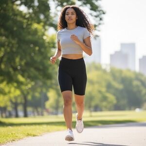 Lululemon Wunder Train High Rise Black Bike Shorts 8" Inseam Womens Size 4